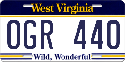 WV license plate OGR440