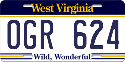 WV license plate OGR624