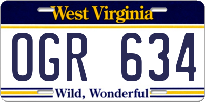 WV license plate OGR634