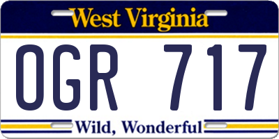 WV license plate OGR717