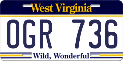 WV license plate OGR736