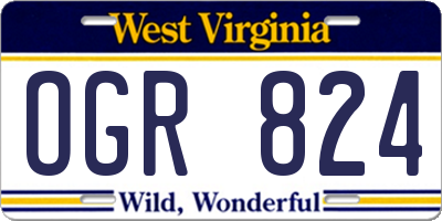 WV license plate OGR824