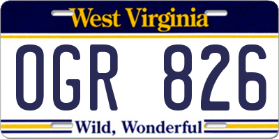 WV license plate OGR826