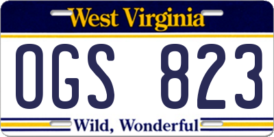 WV license plate OGS823