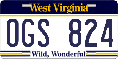 WV license plate OGS824