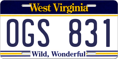 WV license plate OGS831