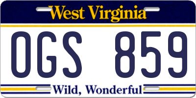 WV license plate OGS859