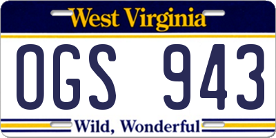 WV license plate OGS943