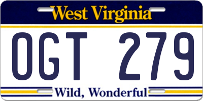 WV license plate OGT279