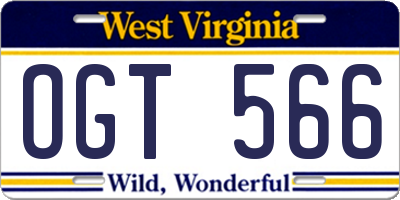 WV license plate OGT566