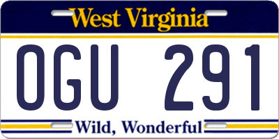 WV license plate OGU291