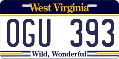 WV license plate OGU393
