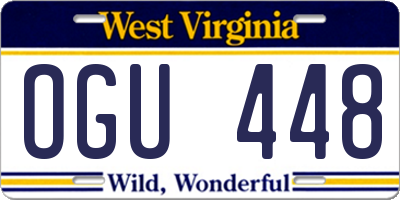 WV license plate OGU448