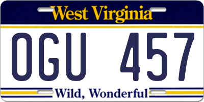 WV license plate OGU457