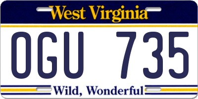 WV license plate OGU735