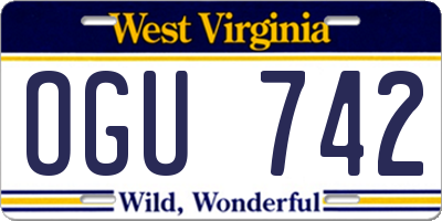 WV license plate OGU742