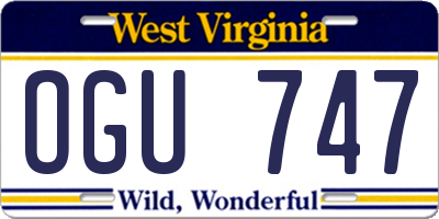 WV license plate OGU747