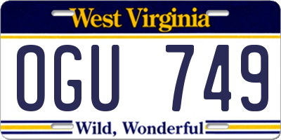 WV license plate OGU749