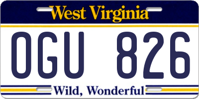 WV license plate OGU826