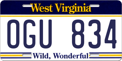 WV license plate OGU834