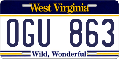 WV license plate OGU863