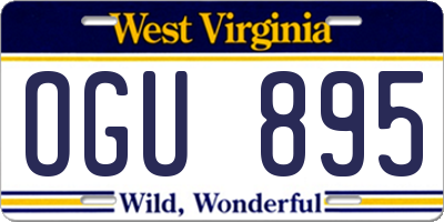 WV license plate OGU895