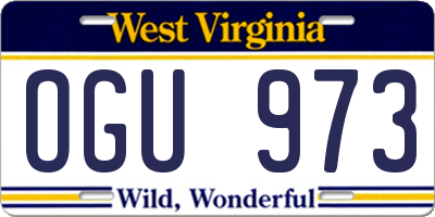 WV license plate OGU973