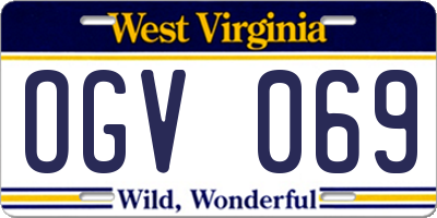 WV license plate OGV069