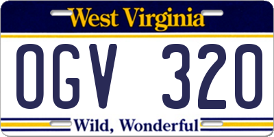 WV license plate OGV320