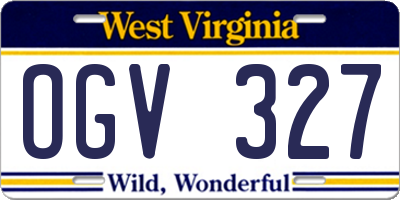 WV license plate OGV327