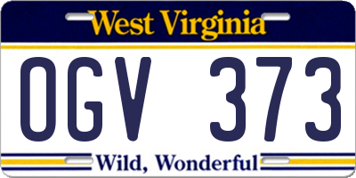 WV license plate OGV373