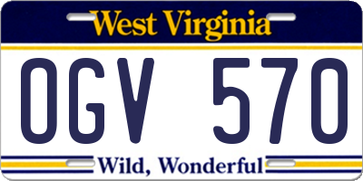 WV license plate OGV570