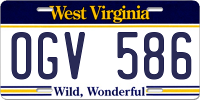 WV license plate OGV586
