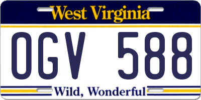 WV license plate OGV588