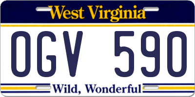 WV license plate OGV590