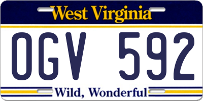 WV license plate OGV592