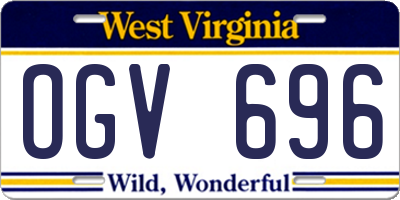 WV license plate OGV696