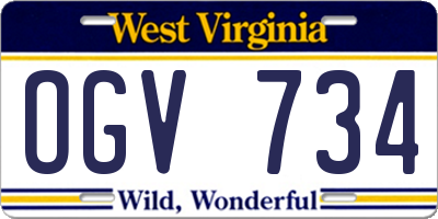 WV license plate OGV734