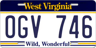 WV license plate OGV746