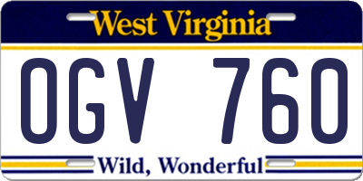 WV license plate OGV760