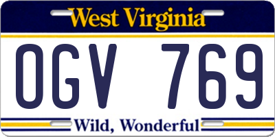WV license plate OGV769