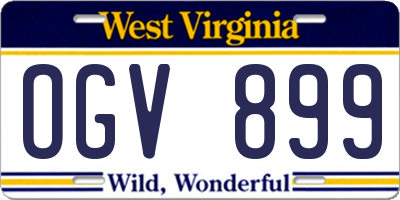 WV license plate OGV899