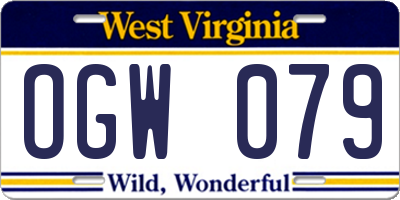 WV license plate OGW079