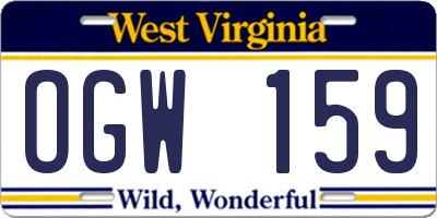 WV license plate OGW159