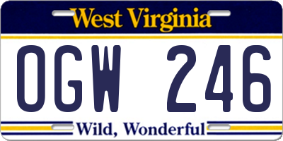 WV license plate OGW246