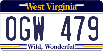 WV license plate OGW479