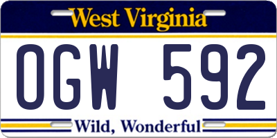 WV license plate OGW592