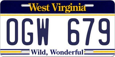 WV license plate OGW679