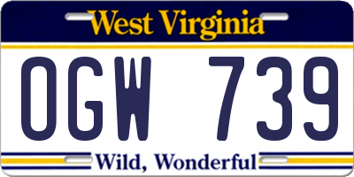 WV license plate OGW739