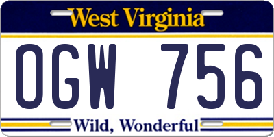 WV license plate OGW756